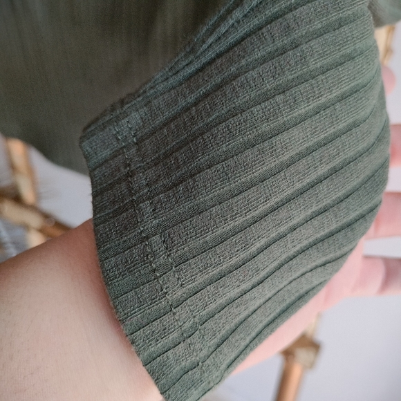 💚 Olive Boat Neck Ribbed UK Top - Picture 15 of 15